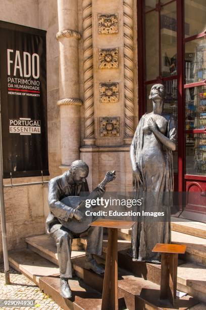 Fado singer statues, Lisbon, Portugal.