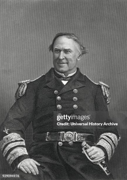 David G. Farragut , American Admiral, U.S. Navy, Portrait, late 1860's.