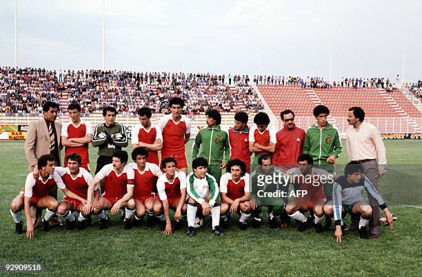 Family picture shows the Algerian team selected for the 1982 World Cup in Spain. The Algerian team who will face West Germany, Austria and Chile ine...
