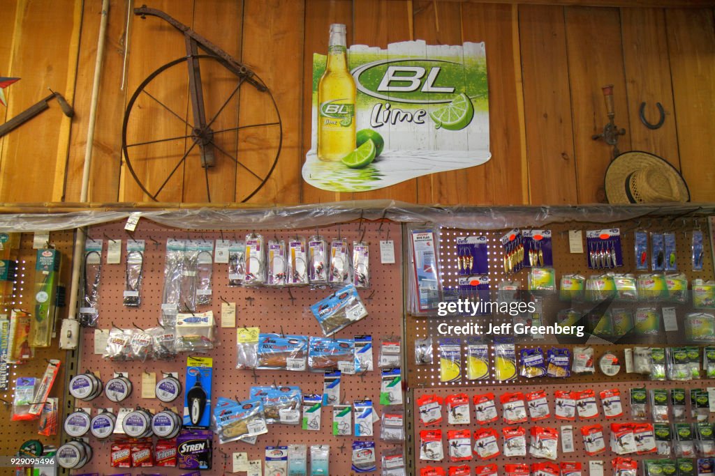Fishing gear for sale in a country general store on Highway Route 98  News Photo - Getty Images