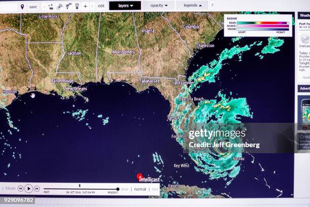 Florida, Miami Beach, Hurricane Matthew Radar Map.