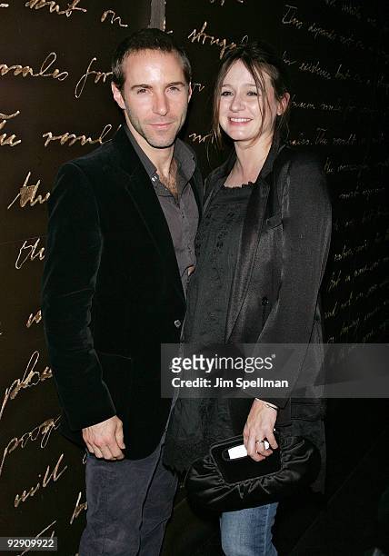 Alessandro Nivola and Emily Mortimer attend "The Messenger" Premiere at on November 8, 2009 in New York City.