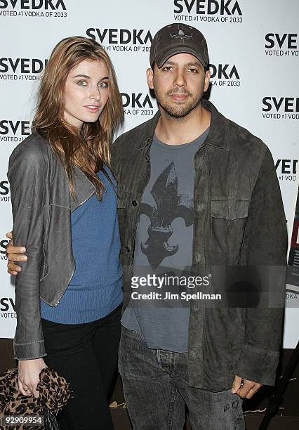 Alizee Guinochet and David Blaine attend "The Messenger" Premiere at on November 8, 2009 in New York City.