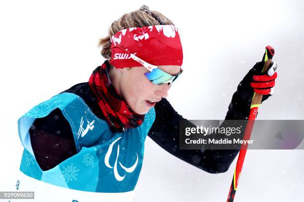 Emily Young of Canada during Cross Country Skiing training ahead of the PyeongChang 2018 Paralympic Games at Alpensia Olympic Park on March 8, 2018...