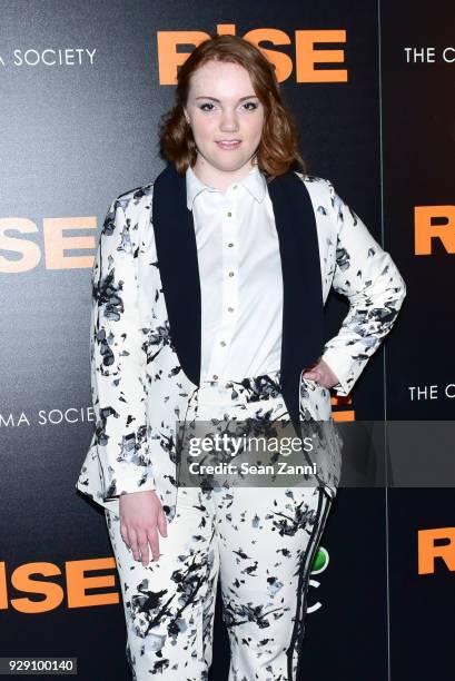 Shannon Purser attends the premiere of "Rise" hosted by NBC & The Cinema Society at The Landmark at 57 West on March 7, 2018 in New York City.