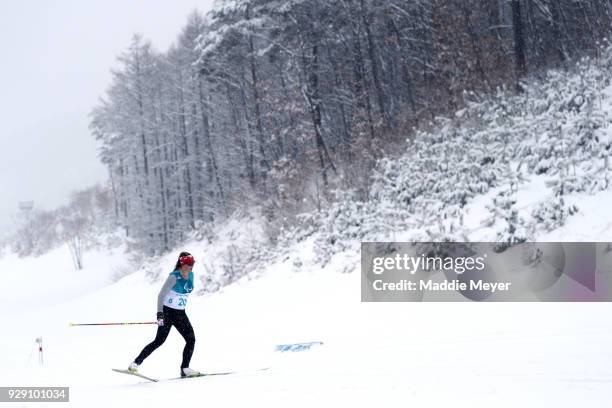 Brittany Hudak of Canada during Cross Country Skiing training ahead of the PyeongChang 2018 Paralympic Games at Alpensia Olympic Park on March 8,...