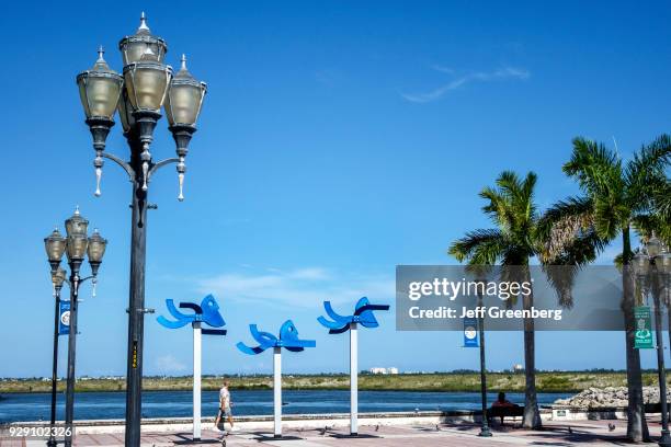 Gazebo Park steel sculpture In the Swim Jorge Blanco artist Art in Public Places.