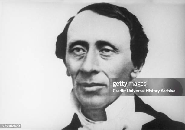 Hans Christian Andersen , Danish Writer, Portrait, 1860.