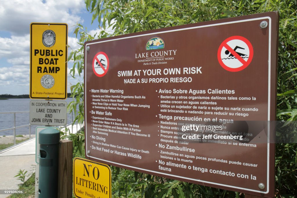 Lake County warning sign.