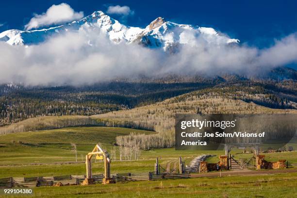 Last Dollar and Aspen View Ranch Gates, San Juan Mountains, Hastings Mesa, near Ridgway and Telluride Colorado.