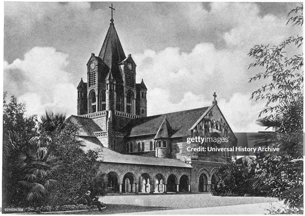 Memorial Church, Stanford University, Palo Alto, California, Photogravure, Denison News Co., 1903