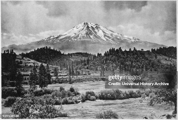 Mount Shasta from Edgewood, California, USA, Photogravure, Denison News Co., 1903.