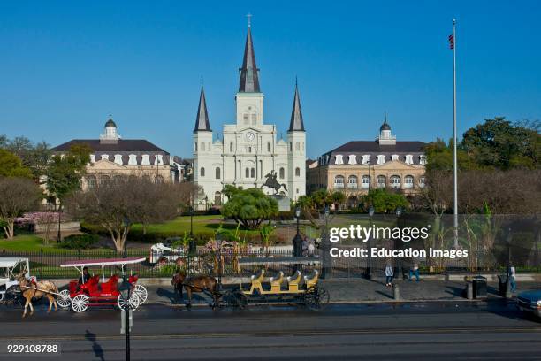 North America, USA, Louisiana, New Orleans, French Quarter, Jackson Square, Saint Louis Cathedral.