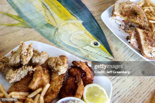 Plates of food from Manatee Island Bar and Grill.