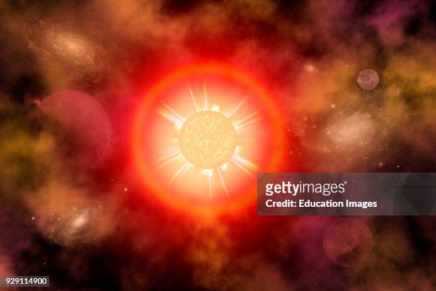 Conceptual View Of A Red Dwarf Star In A Distant Part Of Our Galaxy.