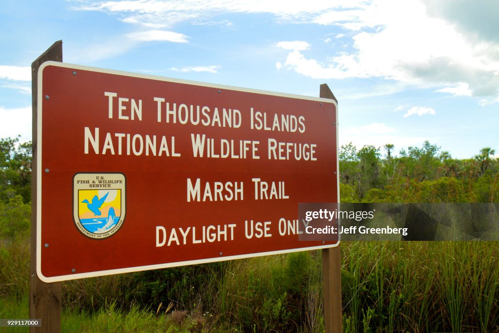 Ten Thousand Islands National Wildlife Refuge, Marsh Trail sign.