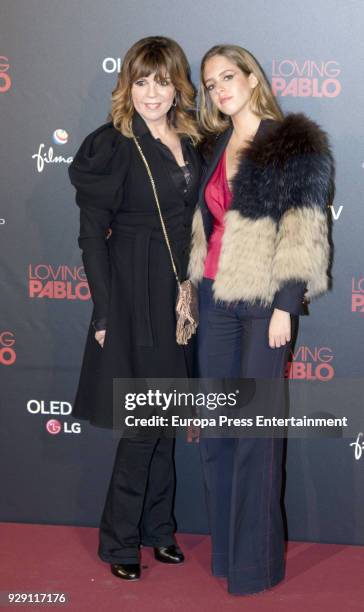 Belinda Washington and her daughter Andrea Lazaro attend 'Loving Pablo' premiere at Callao cinema on March 7, 2018 in Madrid, Spain.