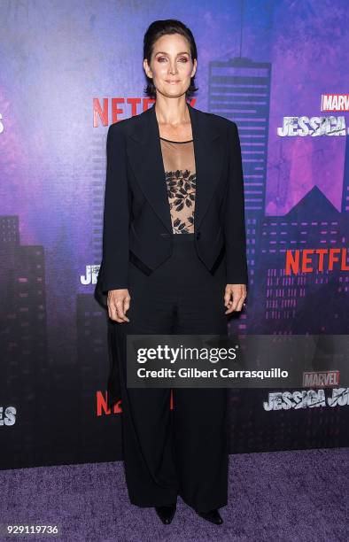 Actress Carrie-Anne Moss attends Netflix's 'Marvel's Jessica Jones' Season 2 Premiere at AMC Loews Lincoln Square on March 7, 2018 in New York City.