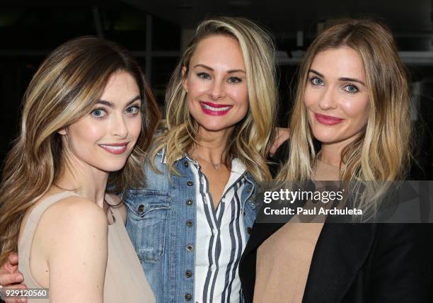 Actors Brooke Lyons, Alyshia Ochse and Bre Blair attend the screening for the CW's "Life Sentence" at The Downtown Independent on March 7, 2018 in...