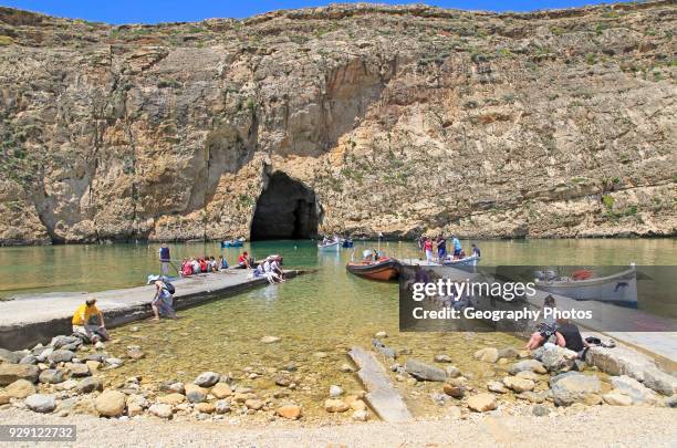 The Inland Sea tourist attraction, Dwerja Bay, island of Gozo, Malta.