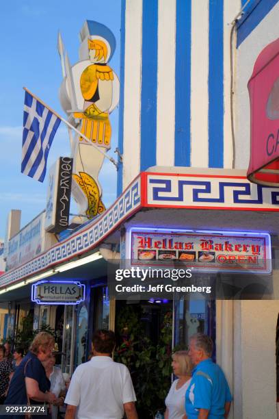 The exterior of Hellas Restaurant and Bakery.