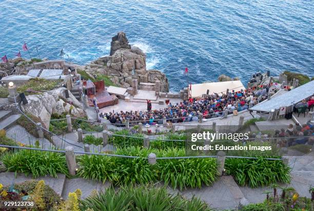 The Minack Theatre On The Coastal Cliffs At Porthcurno In Cornwall, England, UK.