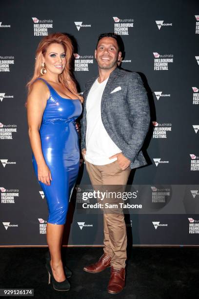 Sarah Roza and Telv Williams arrives ahead of the VAMFF 2018 Runway 5 presented by InStyle on March 8, 2018 in Melbourne, Australia.