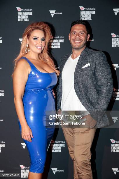 Sarah Roza and Telv Williams arrives ahead of the VAMFF 2018 Runway 5 presented by InStyle on March 8, 2018 in Melbourne, Australia.