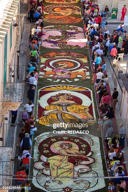 Infiorata feast. Noto. Sicily. Italy.