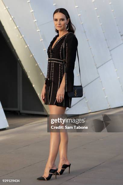 Kylie Brown arrives ahead of the VAMFF 2018 Runway 5 presented by InStyle on March 8, 2018 in Melbourne, Australia.