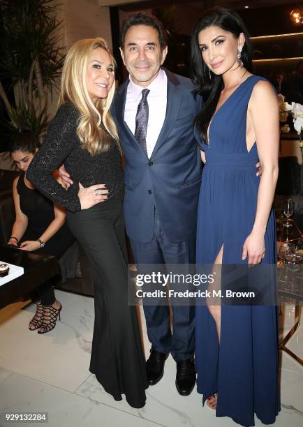 Adrienne Maloof, Dr. Paul Nassif, and Brittany Pattakos arrive for Dr. Paul Nassif unveils his new medical spa with grand opening and ribbon cutting...