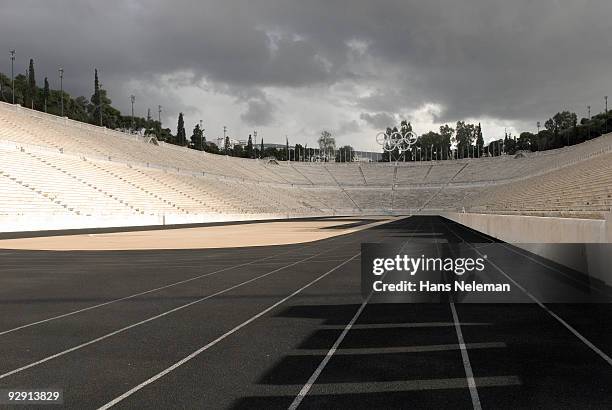 olympic stadium, in athens - olympic stadium athens stock pictures, royalty-free photos & images