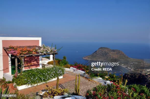 Filicudi Island. Capo Graziano view. Aeolian terrace. Aeolian Islands. Eolie. Sicily. Italy. Europe.