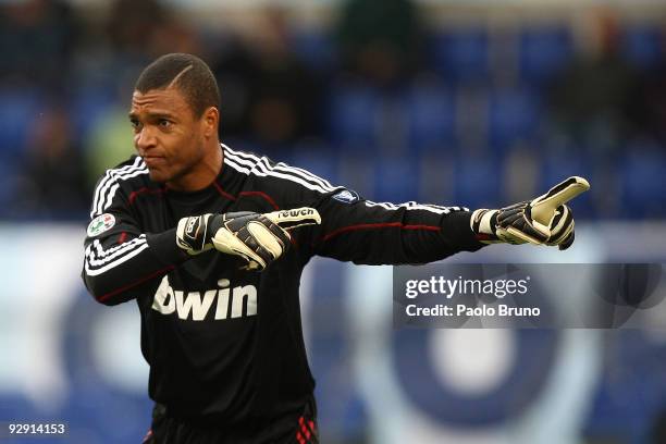 Dida the goalkeeper of AC Milan in action during the Serie A match between SS Lazio and AC Milan at Stadio Olimpico on November 8, 2009 in Rome,...