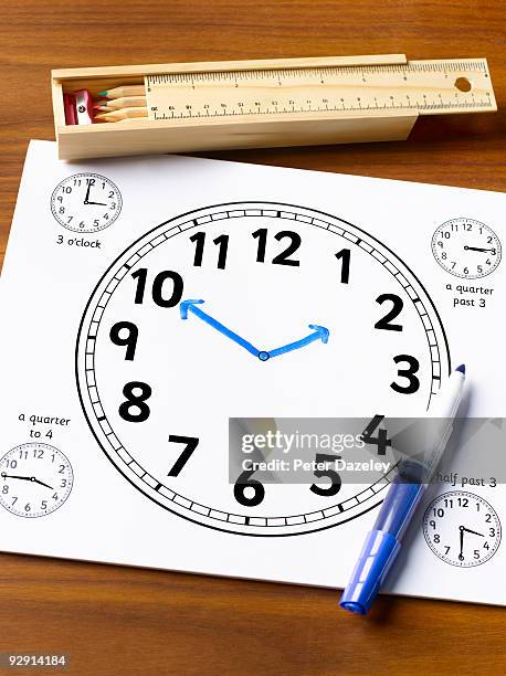 time teaching clock in class room. - parsons green stock pictures, royalty-free photos & images