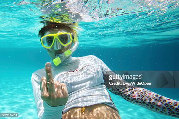 Women Snorkeling around the reef of Addu Atoll on September 27, 2009 in Male, Maldives.The maldive islands consist of around 1100 islands and 400000...