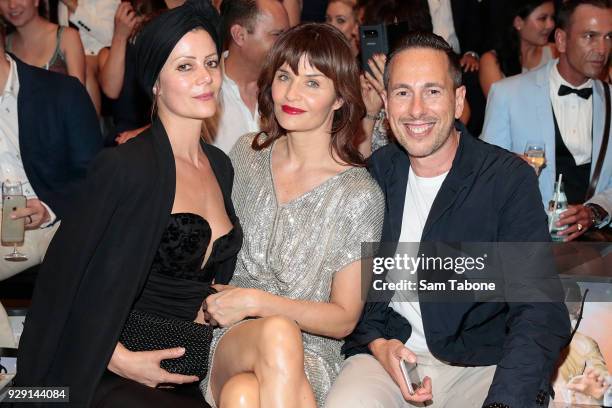 Camilla Staerk, Helena Christensen and Graeme Lewsy arrives ahead of the VAMFF 2018 Virgin Australila Grand Showcase presented by marie claire on...