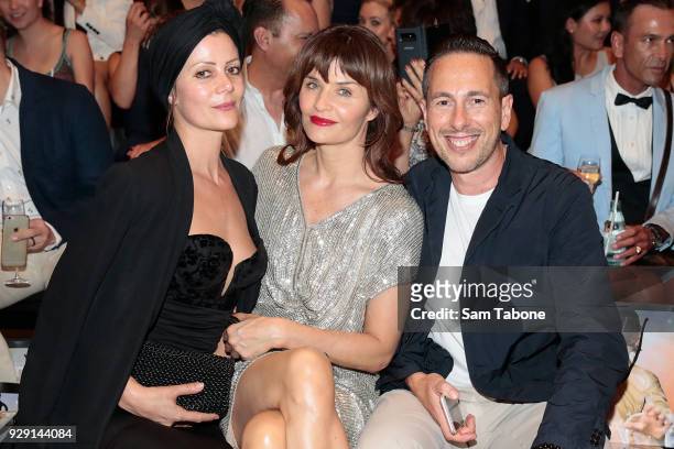 Camilla Staerk, Helena Christensen and Graeme Lewsy arrives ahead of the VAMFF 2018 Virgin Australila Grand Showcase presented by marie claire on...