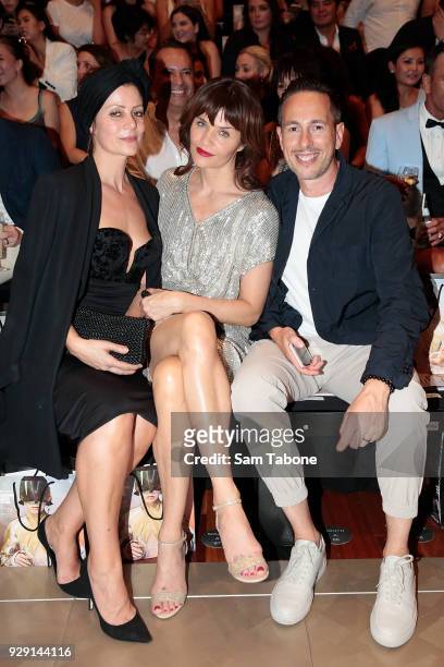 Camilla Staerk, Helena Christensen and Graeme Lewsy arrives ahead of the VAMFF 2018 Virgin Australila Grand Showcase presented by marie claire on...