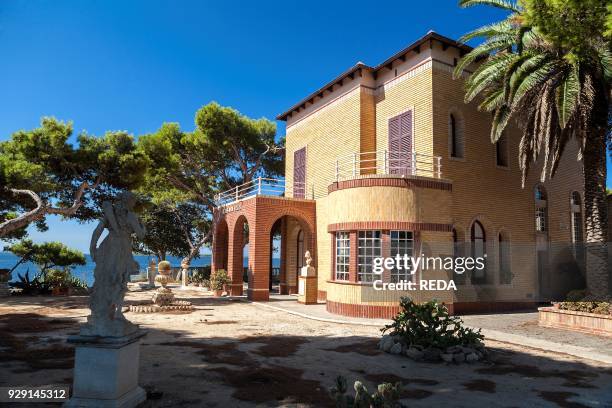 Isola Santa Maria island. Private house. Nature reserve. Stagnone of Marsala. Sicily. Italy. Europe.