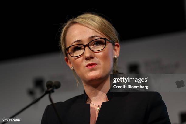 Rebecca Long-Bailey, business spokesperson of the U.K. Opposition Labour Party, speaks at the British Chambers Of Commerce annual conference in...