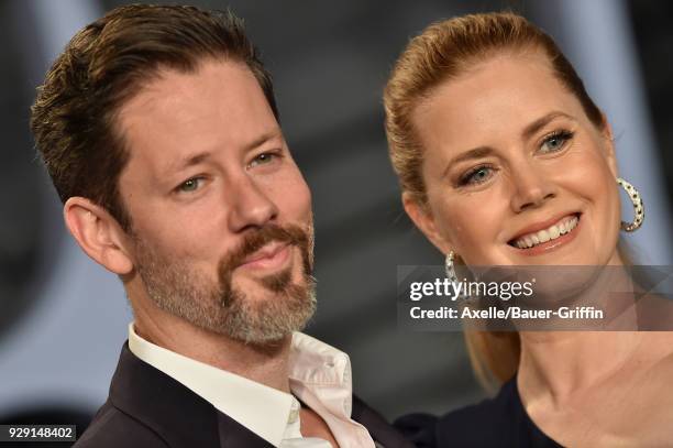 Actors Darren Le Gallo and Amy Adams attend the 2018 Vanity Fair Oscar Party hosted by Radhika Jones at Wallis Annenberg Center for the Performing...