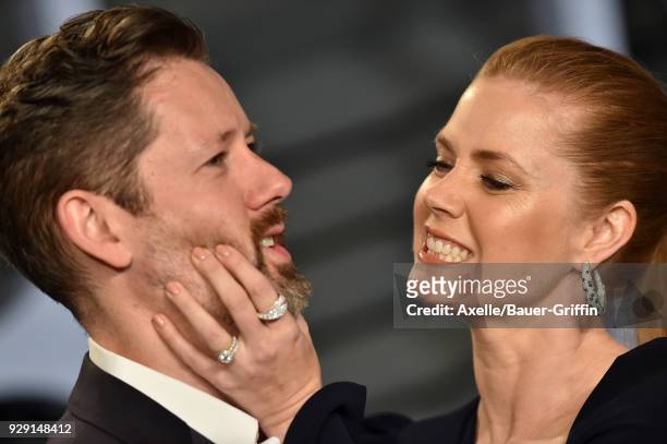 Actors Darren Le Gallo and Amy Adams attend the 2018 Vanity Fair Oscar Party hosted by Radhika Jones at Wallis Annenberg Center for the Performing...