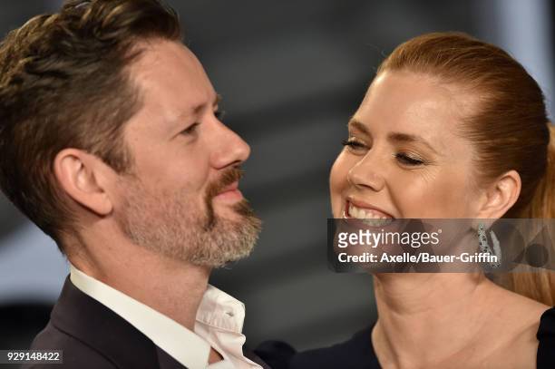 Actors Darren Le Gallo and Amy Adams attend the 2018 Vanity Fair Oscar Party hosted by Radhika Jones at Wallis Annenberg Center for the Performing...