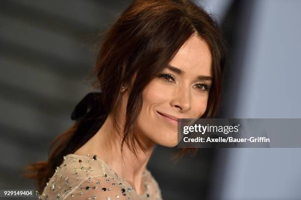 Actress Abigail Spencer attends the 2018 Vanity Fair Oscar Party hosted by Radhika Jones at Wallis Annenberg Center for the Performing Arts on March...