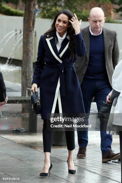 Prince Harry and Meghan Markle seen visiting Millenium Point on March 8, 2018 in Birmingham, England.