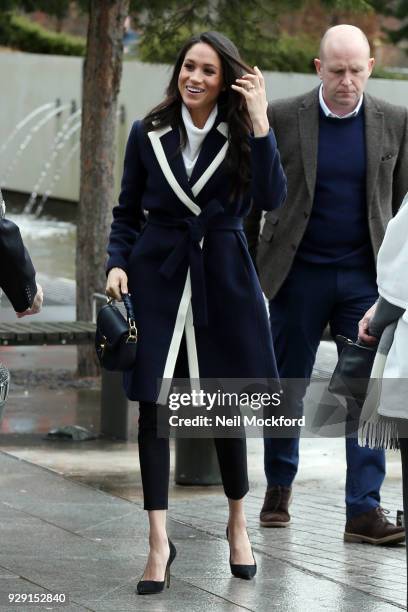 Prince Harry and Meghan Markle seen visiting Millenium Point on March 8, 2018 in Birmingham, England.