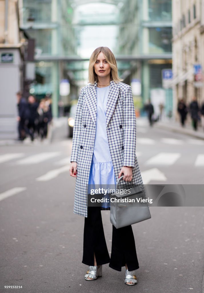 Street Style : Paris Fashion Week Womenswear Fall/Winter 2018/2019 : Day Nine