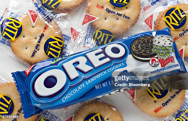 Kraft Foods Inc. Brand Oreo cookies and Ritz crackers are displayed for a photograph in New York, U.S., on Monday, Nov. 9, 2009. Kraft Foods Inc.,...
