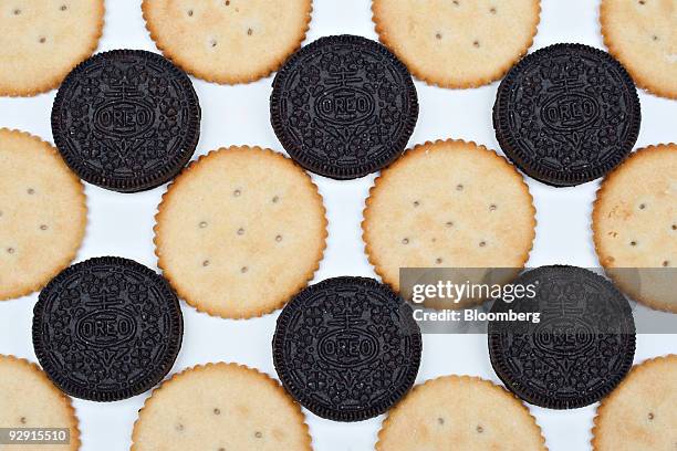 Kraft Foods Inc. Brand Oreo cookies and Ritz crackers are displayed for a photograph in New York, U.S., on Monday, Nov. 9, 2009. Kraft Foods Inc.,...